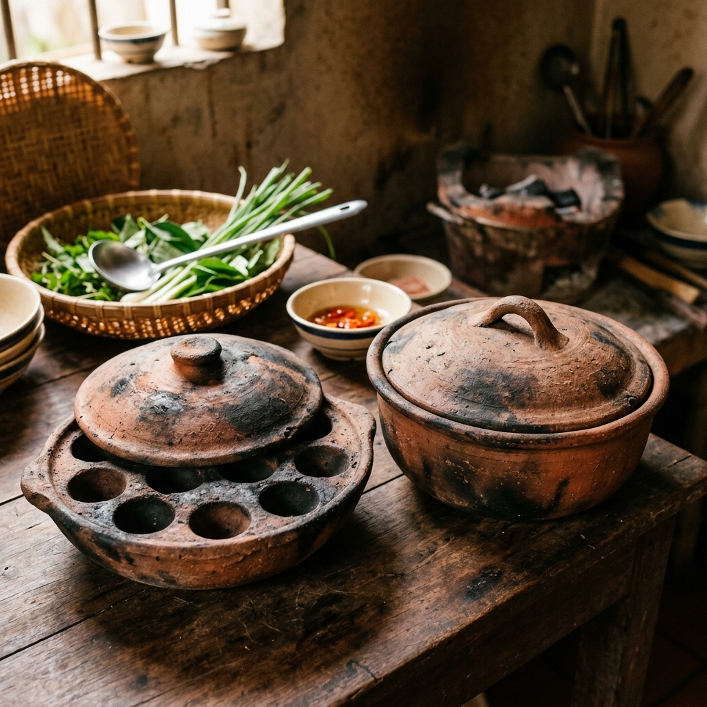 Khuôn Bánh Căn & Bánh Xèo gốm Chăm