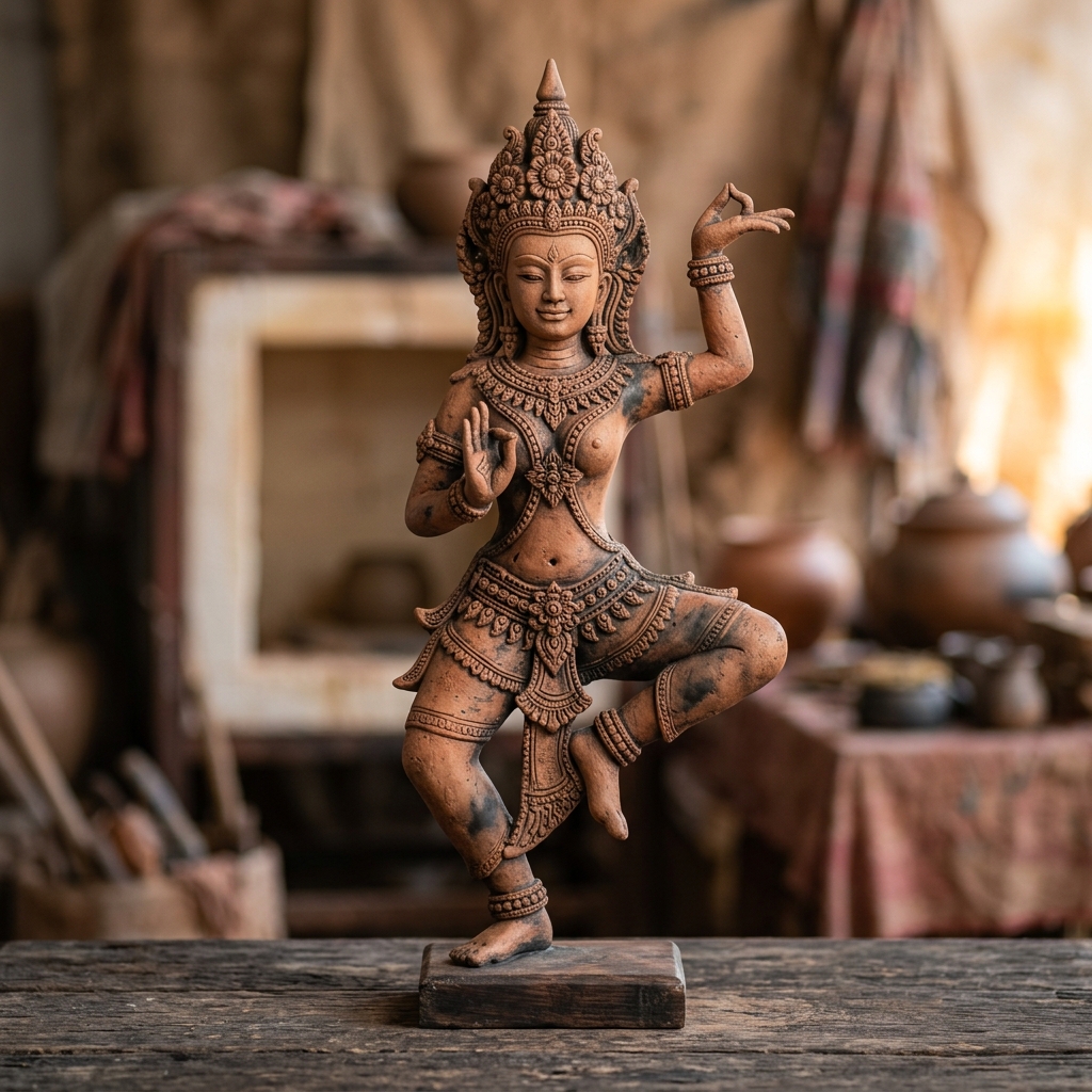 Tượng Apsara & Vũ Nữ gốm Chăm